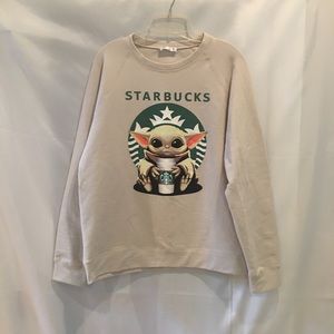 Sheshow Starbucks Coffee  Baby Yoda  Sweatshirt